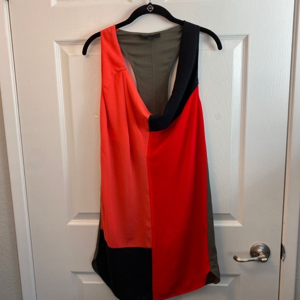 Alexander Wang silk crepe color block dress